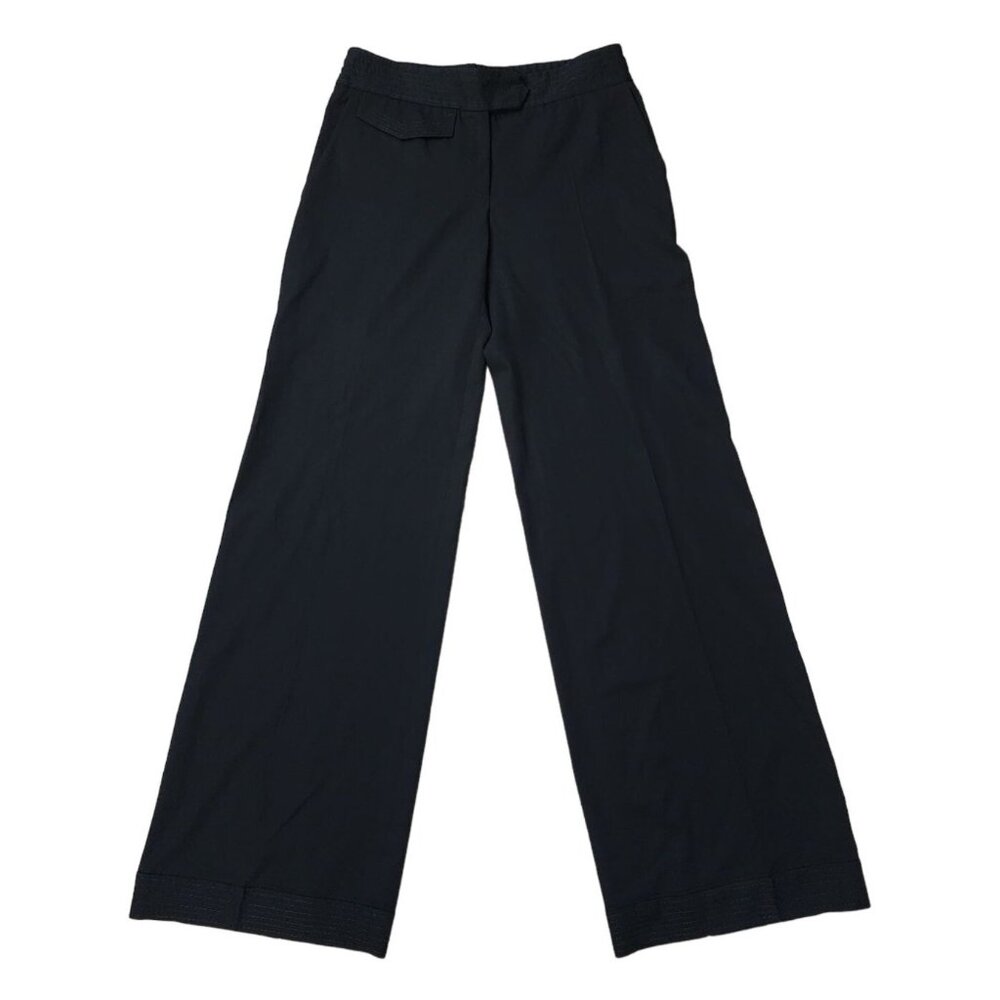Stella McCartney Black Pants Wide Leg Ribbed Hem 38